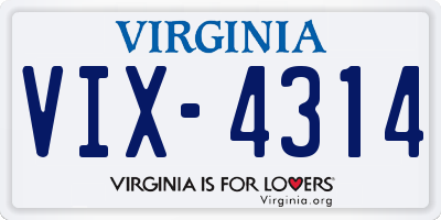 VA license plate VIX4314