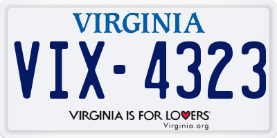 VA license plate VIX4323
