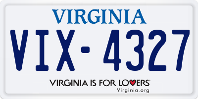VA license plate VIX4327