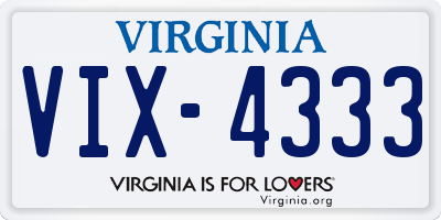 VA license plate VIX4333