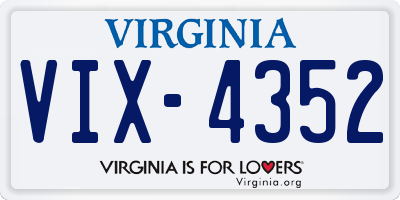 VA license plate VIX4352
