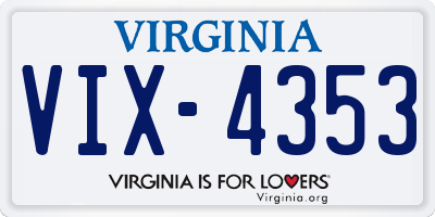 VA license plate VIX4353
