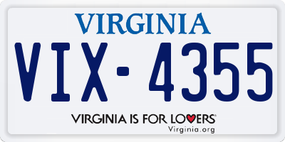 VA license plate VIX4355