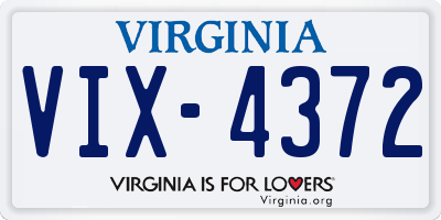 VA license plate VIX4372