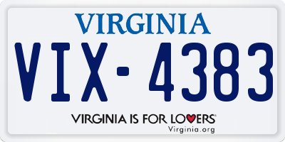 VA license plate VIX4383