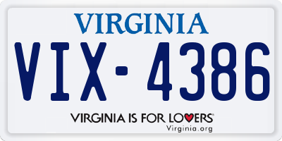 VA license plate VIX4386