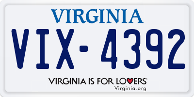 VA license plate VIX4392