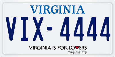 VA license plate VIX4444