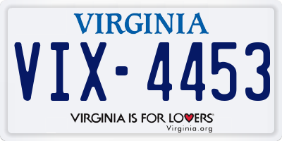 VA license plate VIX4453