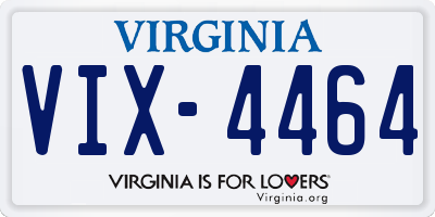 VA license plate VIX4464
