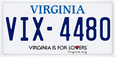 VA license plate VIX4480