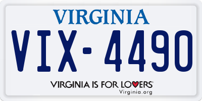 VA license plate VIX4490