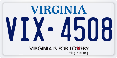 VA license plate VIX4508