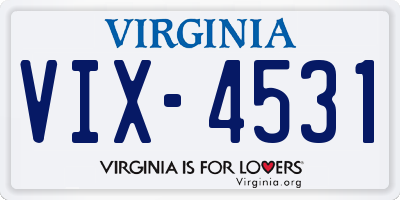VA license plate VIX4531