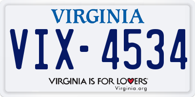 VA license plate VIX4534