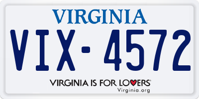 VA license plate VIX4572