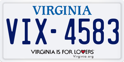 VA license plate VIX4583