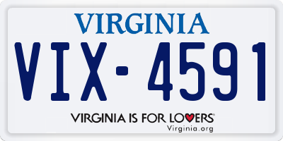 VA license plate VIX4591