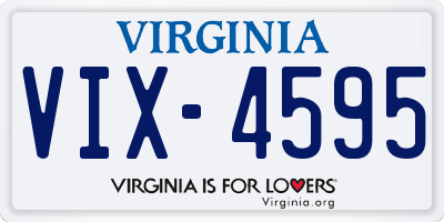 VA license plate VIX4595