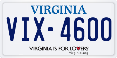 VA license plate VIX4600
