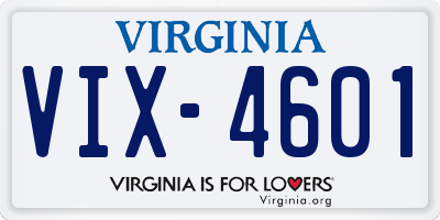 VA license plate VIX4601