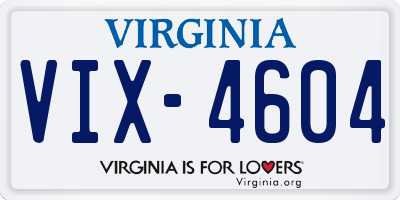 VA license plate VIX4604