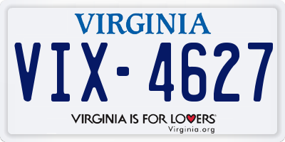 VA license plate VIX4627