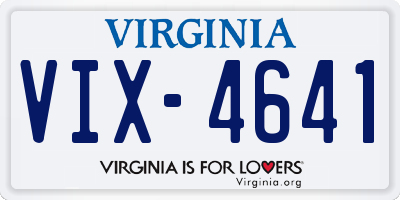 VA license plate VIX4641