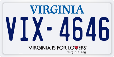 VA license plate VIX4646