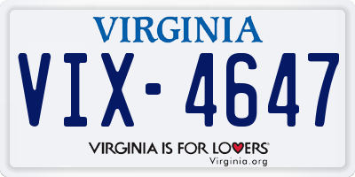 VA license plate VIX4647