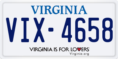 VA license plate VIX4658
