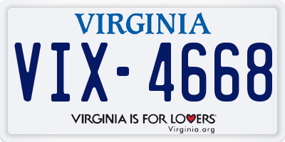 VA license plate VIX4668