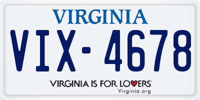 VA license plate VIX4678