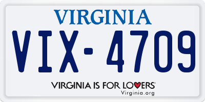 VA license plate VIX4709