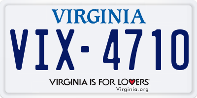 VA license plate VIX4710