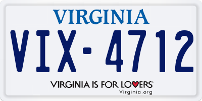 VA license plate VIX4712