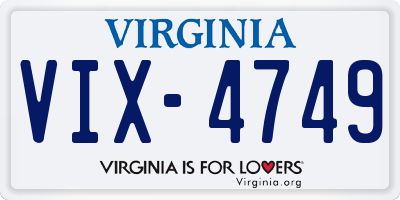 VA license plate VIX4749