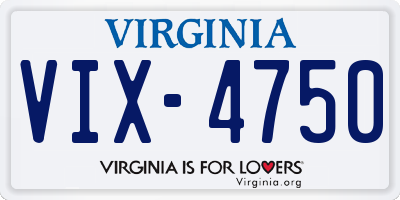VA license plate VIX4750