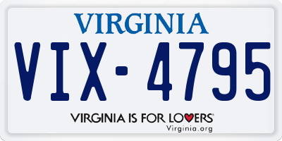 VA license plate VIX4795