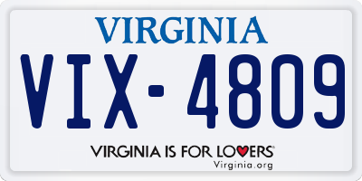 VA license plate VIX4809