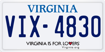 VA license plate VIX4830