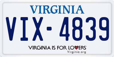 VA license plate VIX4839
