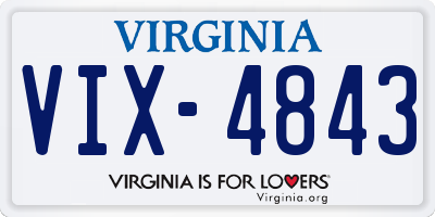 VA license plate VIX4843