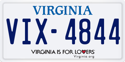 VA license plate VIX4844