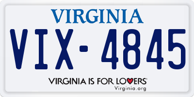 VA license plate VIX4845