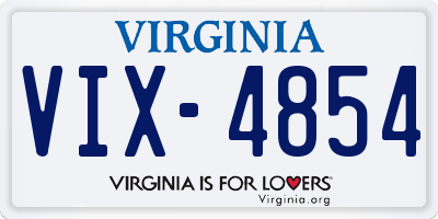 VA license plate VIX4854