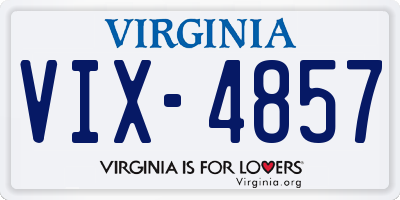 VA license plate VIX4857