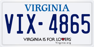 VA license plate VIX4865