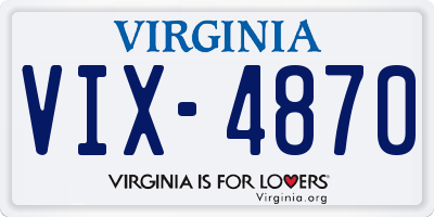 VA license plate VIX4870