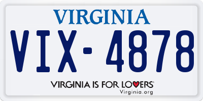 VA license plate VIX4878